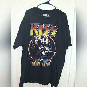 KISS Alive In 75  Mens size 2X  black short sleeve t shirt